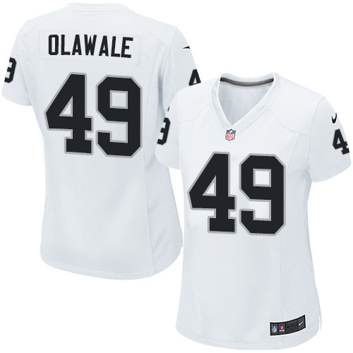 Women's Elite Jamize Olawale Nike Jersey White Road - #49 NFL Oakland Raiders